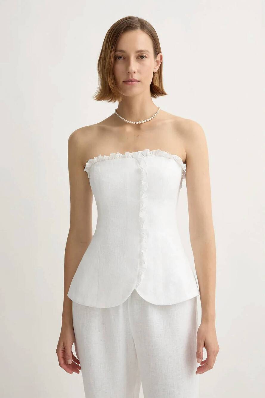 NEW POSSE florence top in white